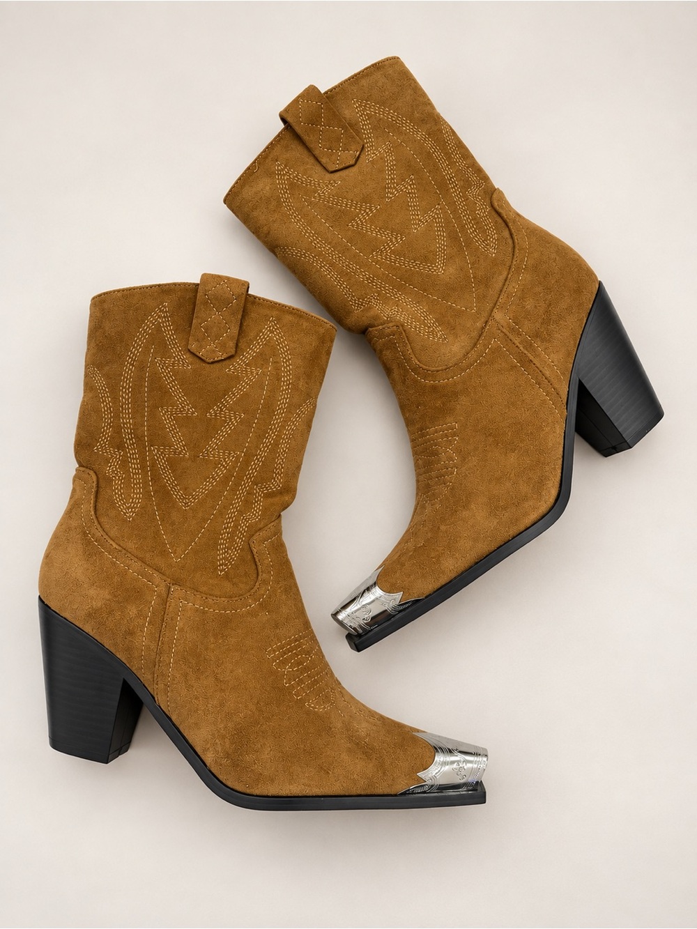 Brand New Steel Toe Camel Brown Suede Western Boots